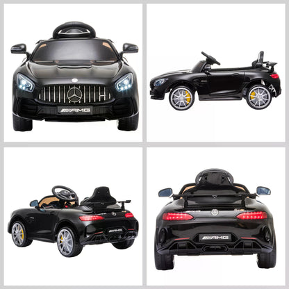 MERCEDES BENZ AMG GTR LICENSED 12V Kids Electric Ride On lil car - Black