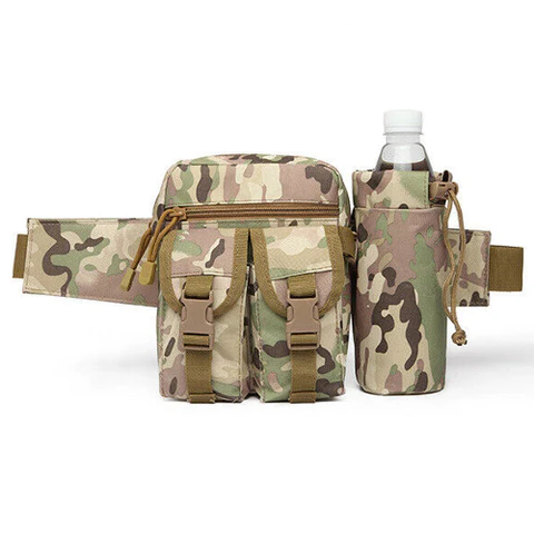 Tactical Waist Bag With Water Bottle Attachment - 7 colours available